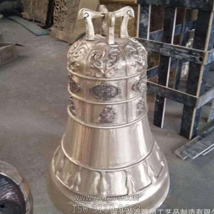 景区寺院摆放大型铸造铜钟雕塑