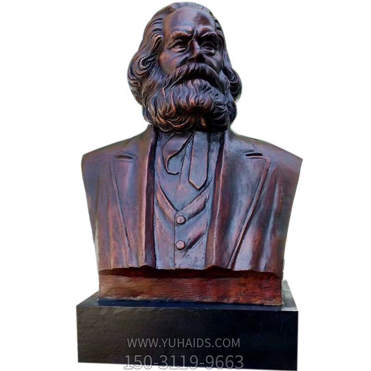 马克思铸铜半身像，世界名人，著名的无产阶级精神领袖雕塑