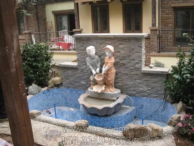 园林别墅欧式创意流水摆件雕塑