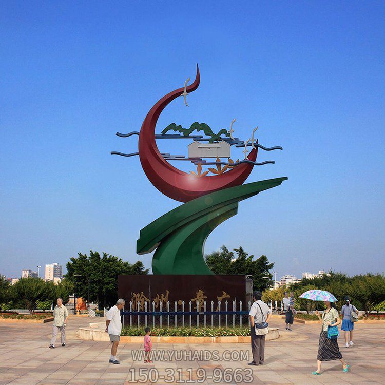 园林户外不锈钢创意景观圆环雕塑