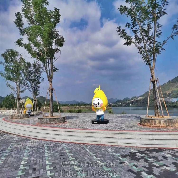 园林广场公园玻璃钢卡通抽象梨雕塑