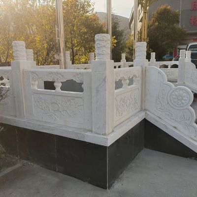 汉白玉升旗台防护栏板校园广场雕塑