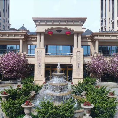 售楼部摆放三层欧式大理石喷泉雕塑