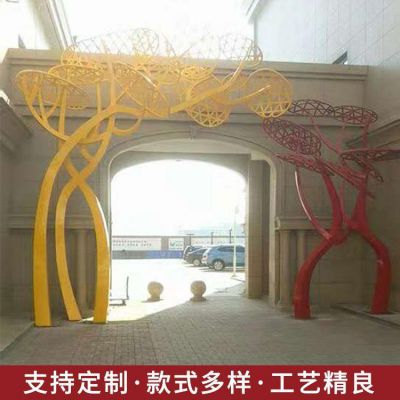 不锈钢抽象园林景观树