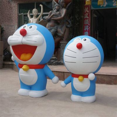 商场幼儿园卡通玻璃钢卡通哆啦A梦雕塑