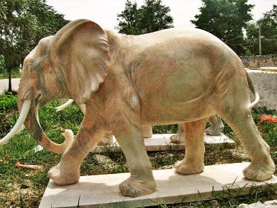 公园大型景观石雕大象雕塑