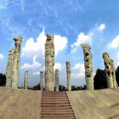广场大型大理石石雕户外文化柱雕塑