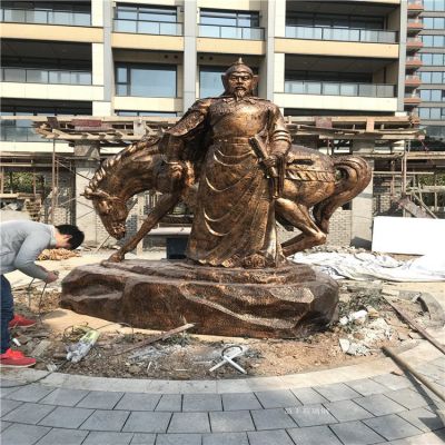 岳飞铜雕，玻璃钢仿铜历史名人，民族英雄人物雕塑