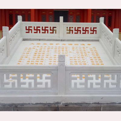 佛教寺院汉白玉镂空浮雕围栏