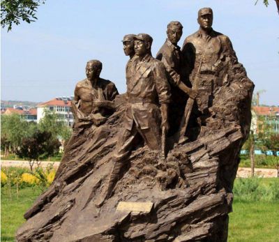 公园景观铜雕狼牙山五壮士雕塑