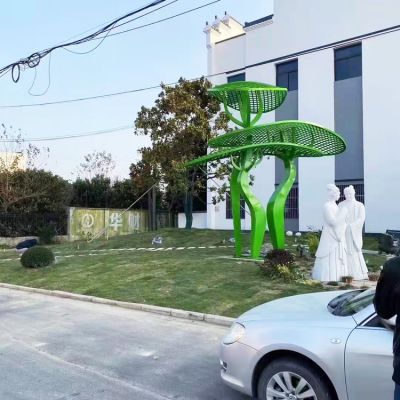 不锈钢镂空创意树雕塑城市街道草地摆件