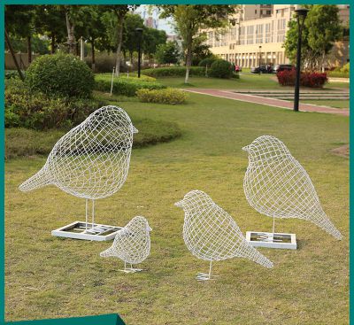 公园不锈钢镂空创意小鸟雕塑