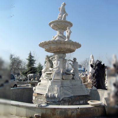 园林景区汉白玉欧式人物喷泉雕塑