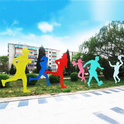 不锈钢人物运动形象雕塑摆学校广场宣传