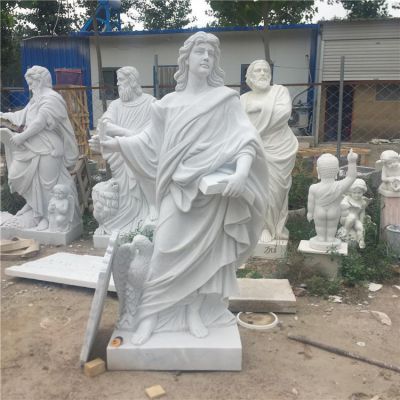 欧式教堂汉白玉西方人物天使拼接雕塑摆件