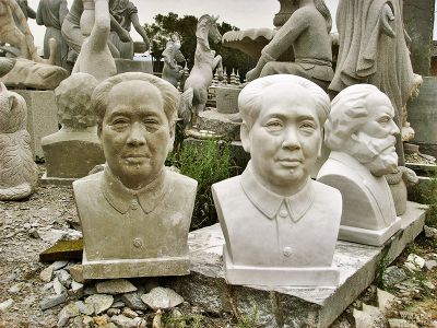 公园景区汉白玉石雕毛泽东雕塑