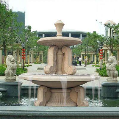 园林风景大型大理石简约喷泉雕塑