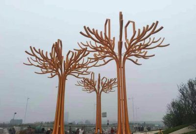 不锈钢公园景区抽象树雕塑