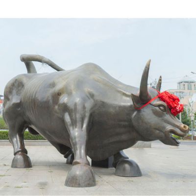 大型园林铜雕广场企业农耕牛摆件