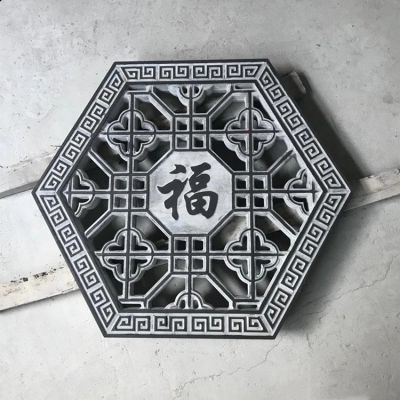 大理石石雕浮雕福字影壁墙雕塑