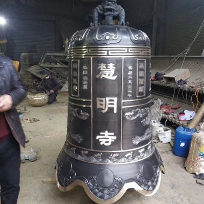 寺庙玻璃钢铸铜祈福祈祷铜钟雕塑