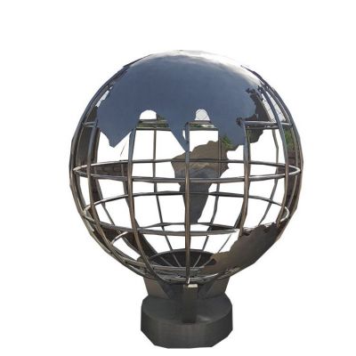 企业广场户外摆放大型不锈钢镂空地球仪景观雕塑