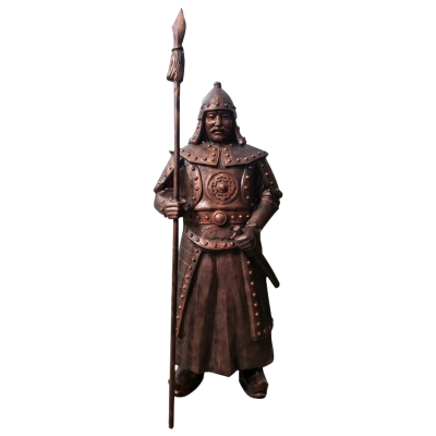 铜雕蒙古大兵站像