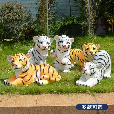 玻璃钢老虎，可爱的小老虎雕塑