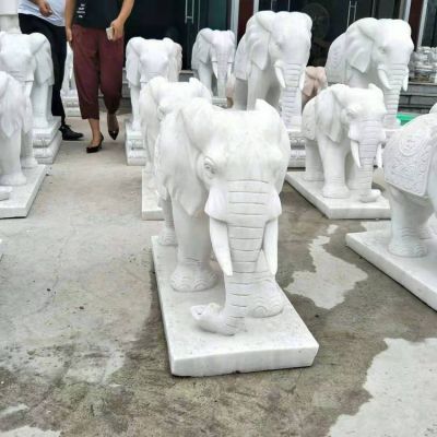 大理石砂石石雕大型动物镇宅大象雕塑