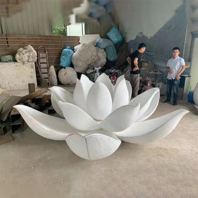 不锈钢户外广场大型水景莲花雕塑