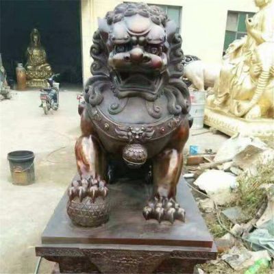 铜雕大型狮子雕塑摆件庭院门口