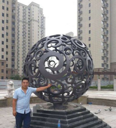 城市广场不锈钢仿古工艺品镂空球雕塑