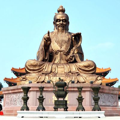 户外大型不锈钢道教太上老君雕塑