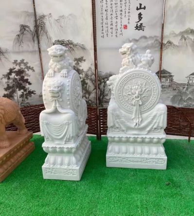 家用镇宅石墩门墩一对抱鼓石