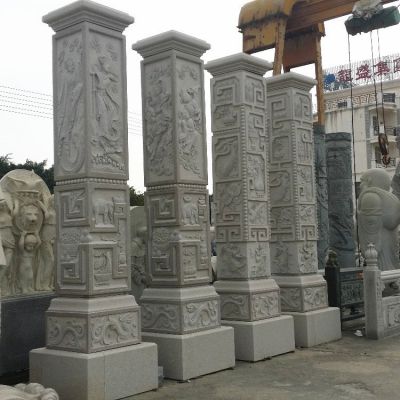 大理石石雕大型石柱雕塑