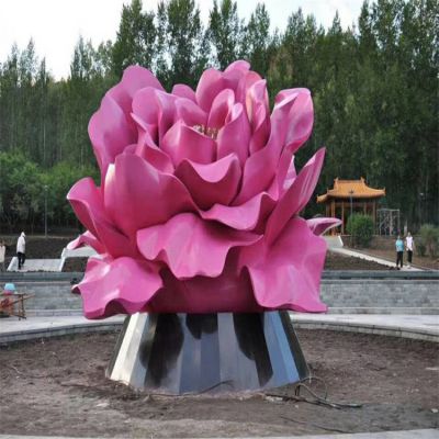 不锈钢广场花朵雕塑
