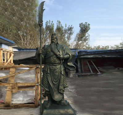 户外景区不锈钢仿铜关公雕塑