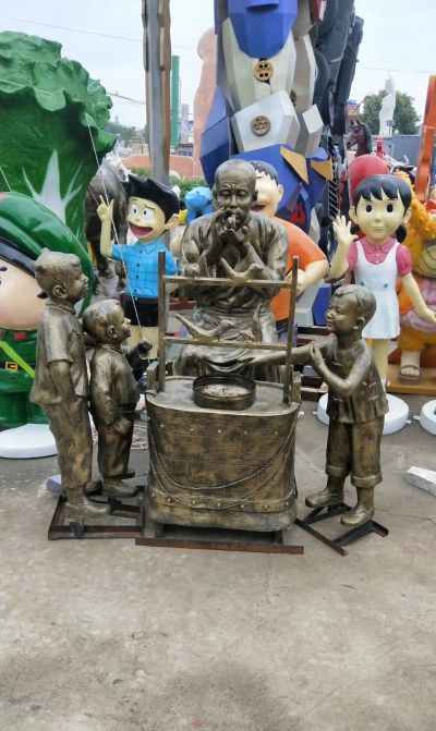 饭店景点摆放吹糖人玻璃钢雕塑