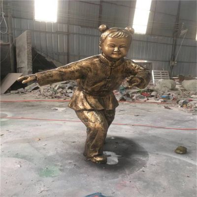 广场别墅小区摆放玻璃钢仿铜人物雕塑