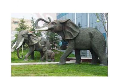 户外园林景观不锈钢仿铜大象雕塑