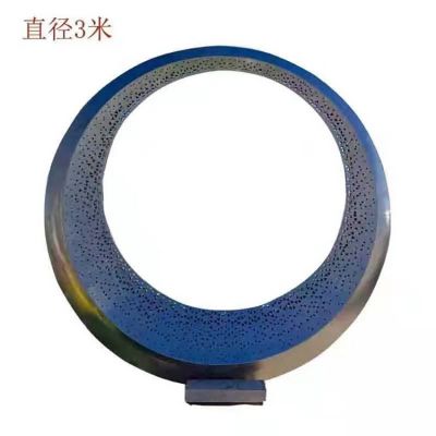 几何不锈钢户外园林景观圆环雕塑
