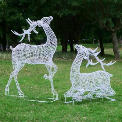 不锈钢镂空动物雕塑 园林广场户外金属铁艺摆件
