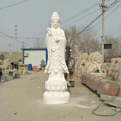 寺庙供奉大型汉白玉雕刻观音菩萨雕像