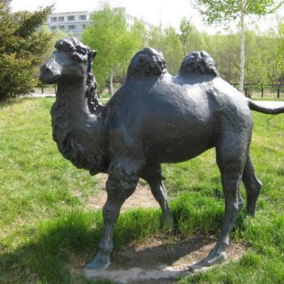 铸铜园林广场创意骆驼雕塑