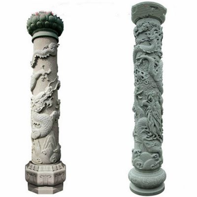 大理石石雕户外园林景观文化柱雕塑