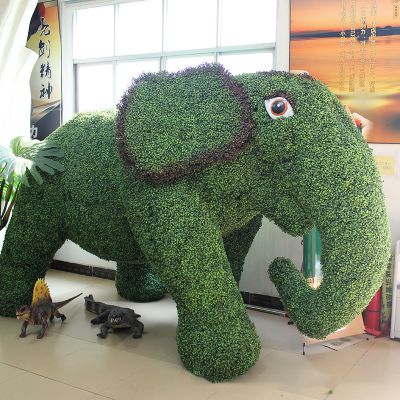 商厦大型绿植大象雕塑
