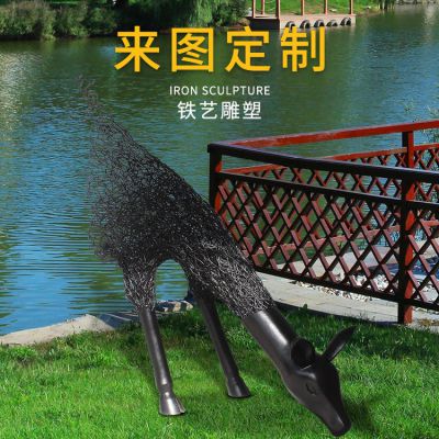 铁艺鹿，抽象艺术鹿造型雕塑