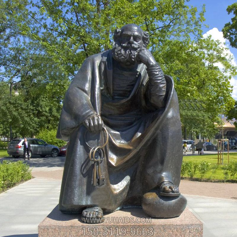 公园铜雕世界名人俄国批判现实主义作家托尔斯泰雕塑