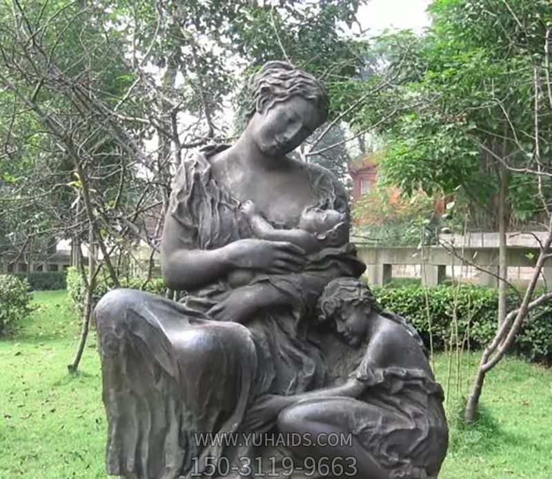 母亲喂奶公园人物铜雕亲情雕塑