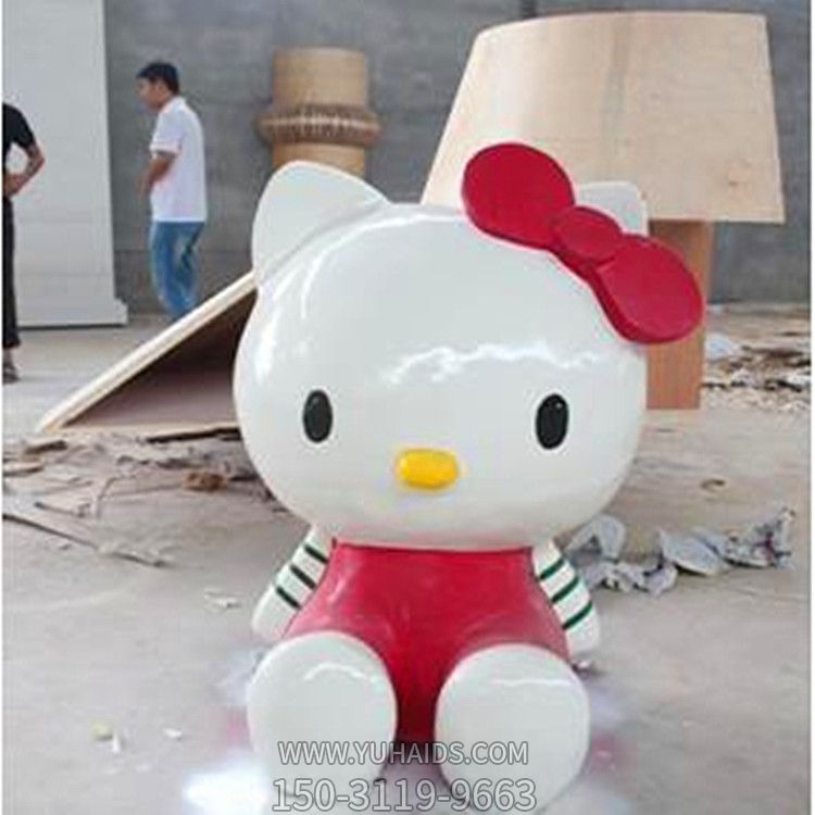 公园玻璃可爱童趣kitty猫雕塑